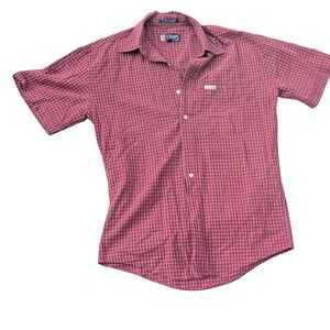 Chaps‎ Ralph Lauren Shirt Men's Small Red Plaid Button Down Short Sleeve Casual